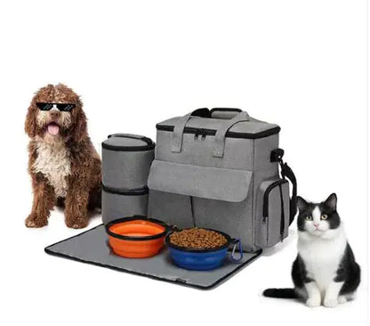 Woofs & Whisker Tote Pet Travel Bag – Spacious 6-Piece Travel Set for Pets