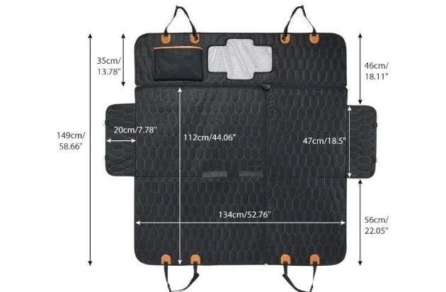 Woofs & Whisker Multifunctional Pet Car Mat – 3-in-1 Durable & Machine Washable